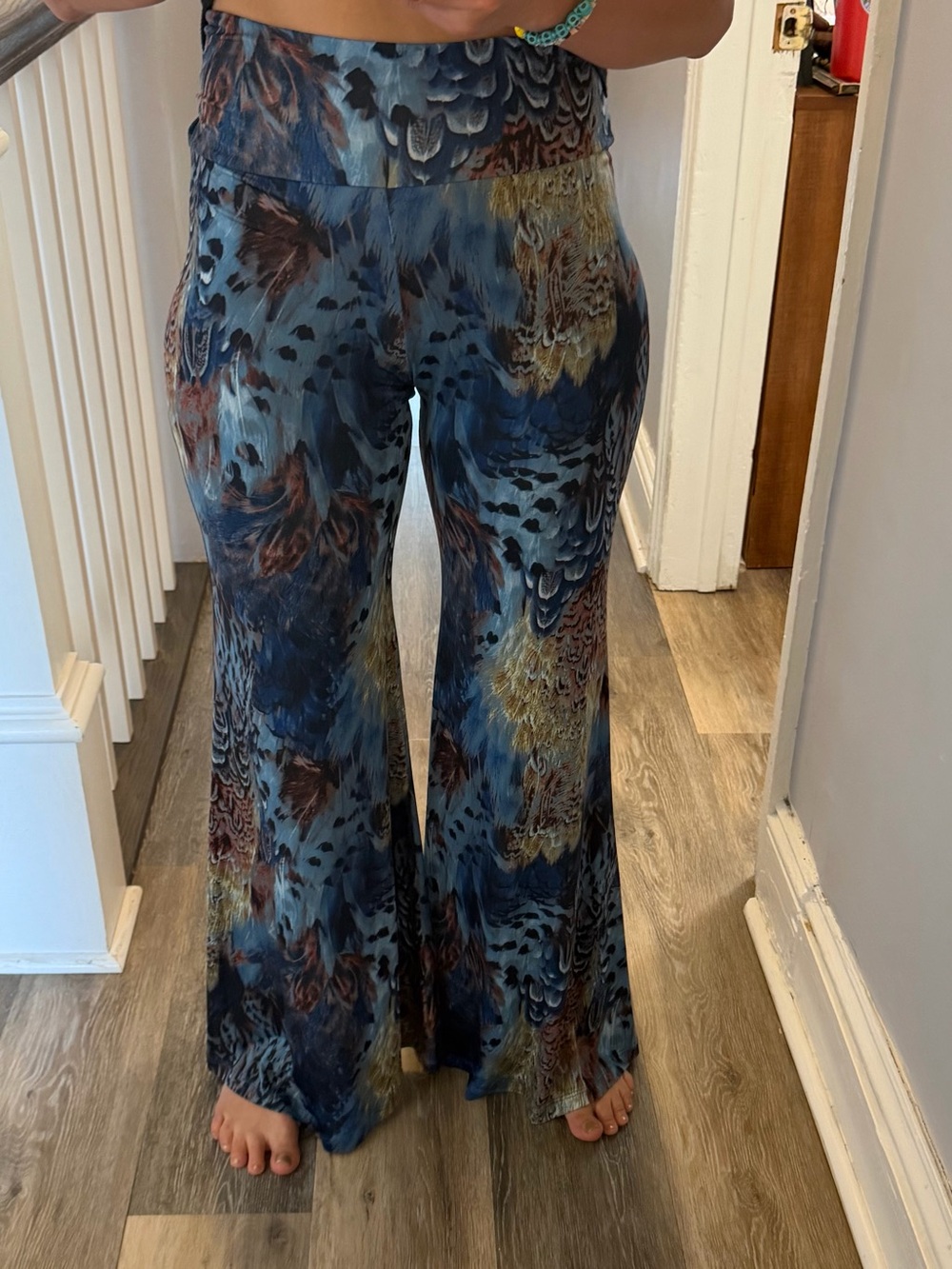 Warrior Within Designs Super Bell Pants in Blue Multi Print